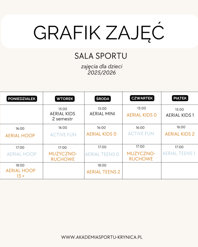 Zajęcia dla dzieci - Sala Sportu Krynica-Zdrój